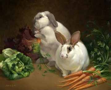 動物ウサギの宴会 Oil Paintings